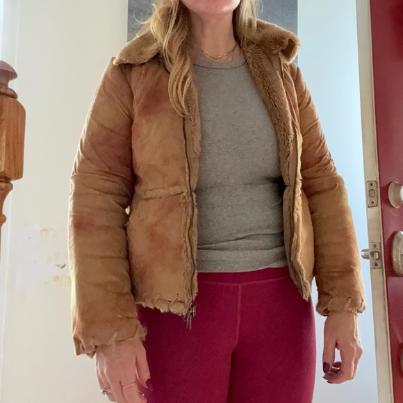 RARE vintage 80s/90s Shearling Faux Leather Jacket - Picture 7 of 7